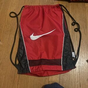 Nike Red and Black Drawstring Bag